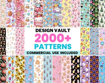 Kawaii Seamless Pattern Bundle for Etsy Print-on-Demand Sellers, 2000+ Cute Digital Paper Designs (Commercial Use), Growing Design Vault