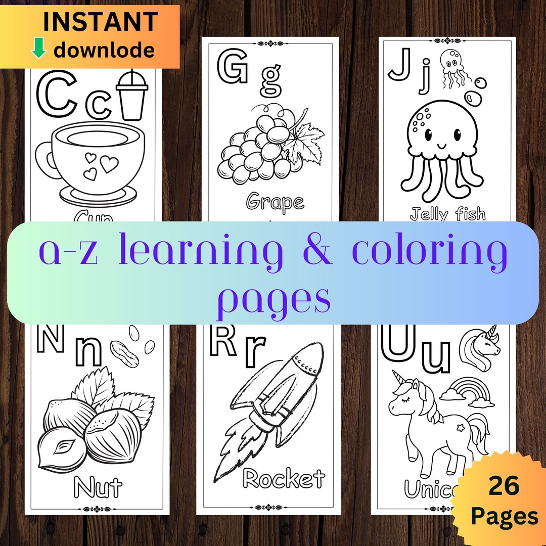 A-Z Coloring Pages for Toddlers &amp; Preschoolers Printable - Etsy