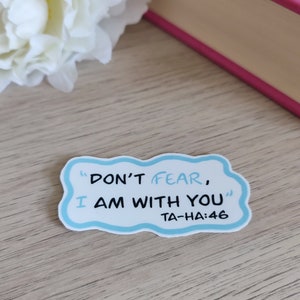 Sticker koranvers "Don't fear, I am with you" Taha-46, islamitische herinnering, moslim, vinyl
