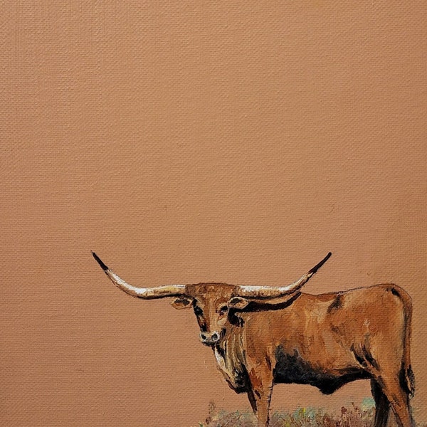 Longhorn Painting Etsy