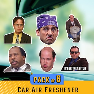 The Office Michael Scott Dwight Schrute Car Air Freshener PACK of 6