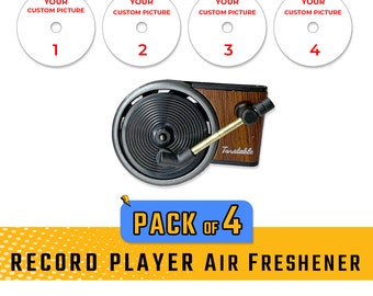 Custom Record Player Car Air Freshener: Retro Turntable Vent Clip