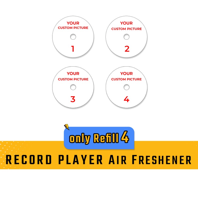 CUSTOM Record Player Air Freshener for Car, Personalized Car Air