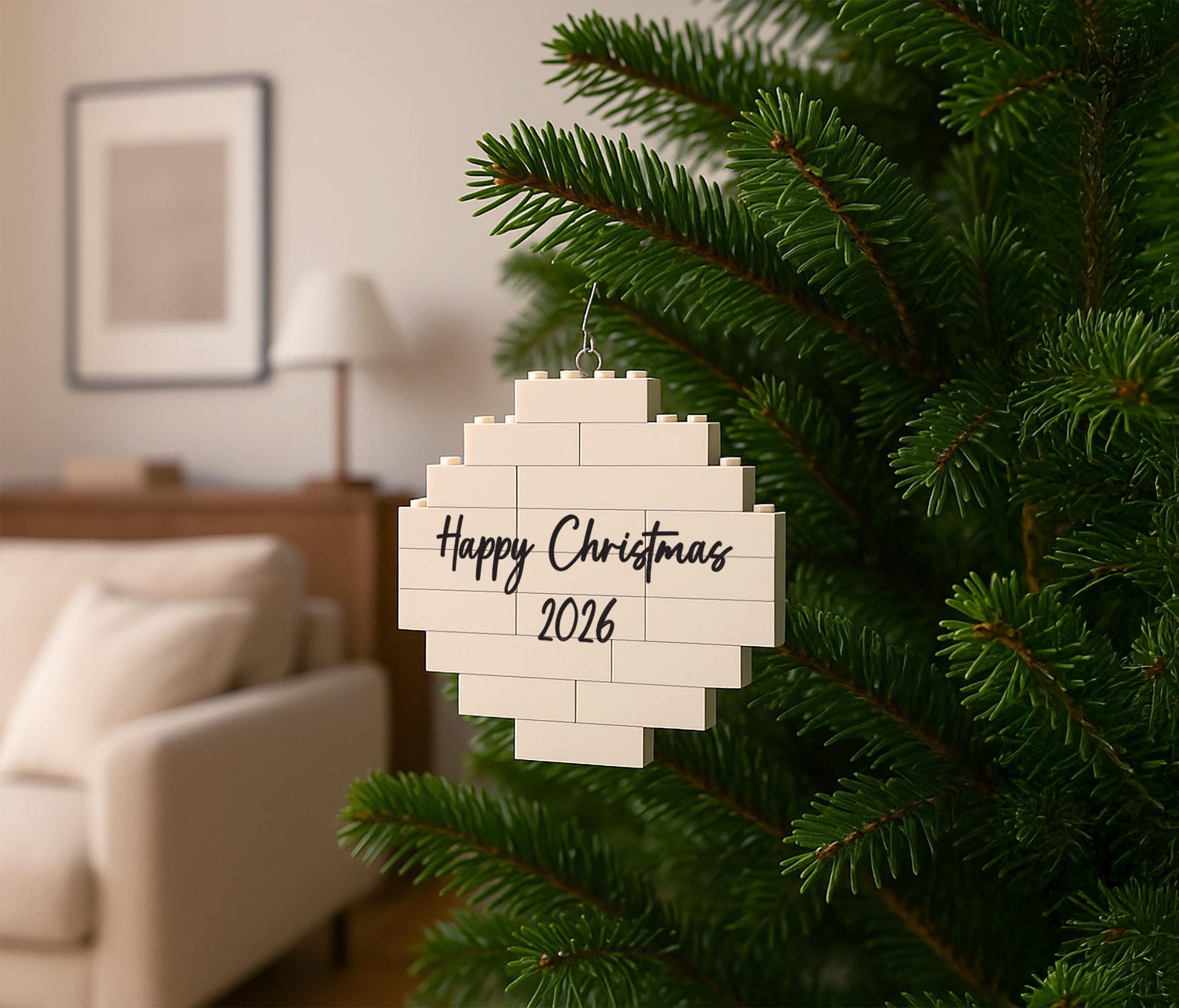 Custom Photo Ornament With Building Blocks – Interlocking Block ...