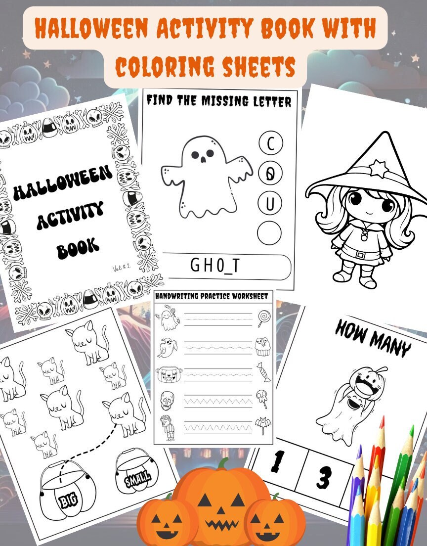 Libro di attività di Halloween per bambini. Libro da colorare di Halloween. Vol 2. (Consigliato per VPK o scuola materna)