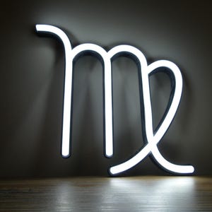 Znak neonowy LED Virgo - astrologia ścienna - niestandardowe światło horoskopu - dekoracja zodiaku drukowana w 3D - nowoczesny znak LED dla niego - ściemniany za pomocą pilota