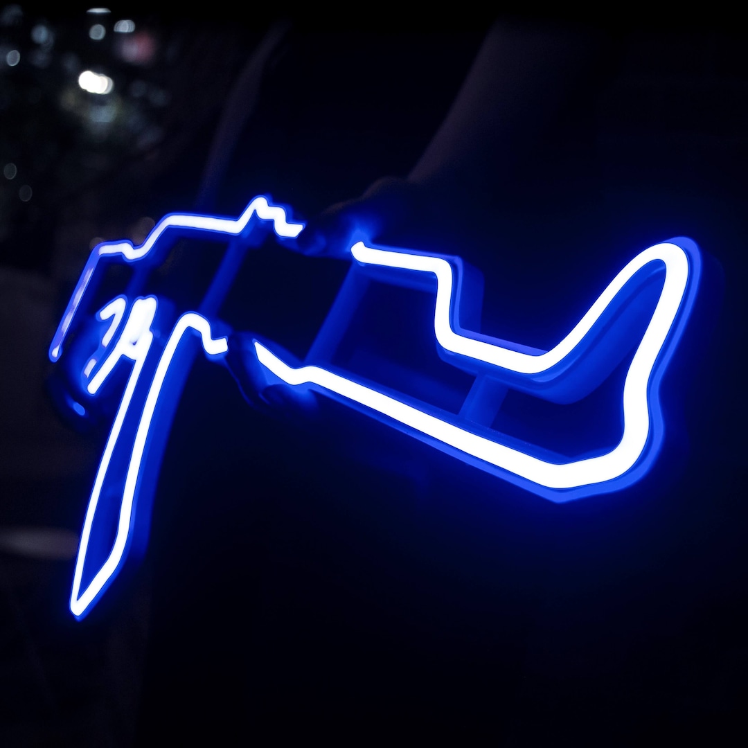 Custom Neon Sign Gaming | AK 47 Rifle LED Wall Art | RGB Weapon Decor ...