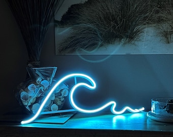 Ozean-Neonzeichen, Welle LED-Wandkunst-Strand-Küstendekor, Surfing-Lichtästhetische Raumdekoration, individuelle Hausgeschenkidee, Housewarming Schönheit