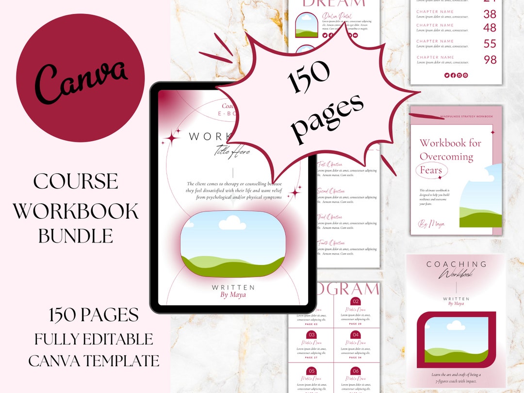 Editable Course Workbook Template Bundle, Coaching Worksheets, Lead ...