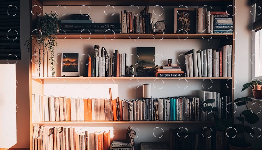 Bookcase Zoom Virtual Backgrounds Backdrop Office Background Etsy