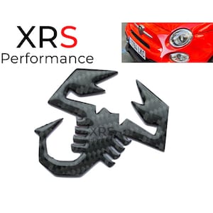 Fiat Abarth 500 Gloss Carbon Fibre Scorpion Badge Emble - Abarth 595 - 695 - 595C - Trofeo - Competition - 70MM X 65MM