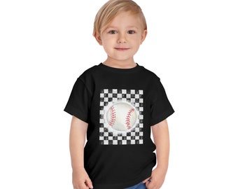 Baseball Checkered Toddler Tee