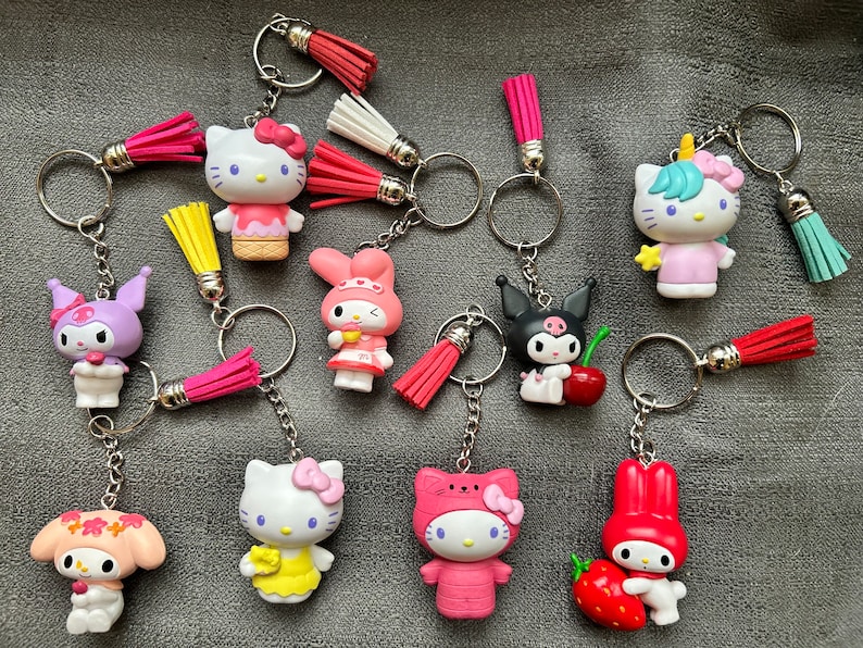 Hello Kitty Character Keychains Etsy