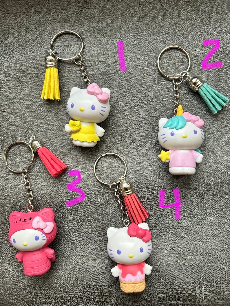 Hello Kitty Character Keychains Etsy