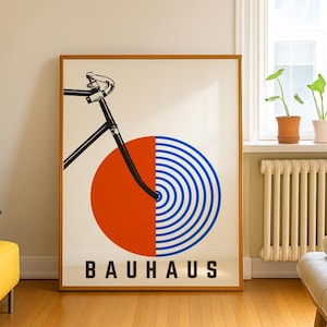 Poster Vintage Bicycle - Poster Retro - Bicycle Poster - Adventure Poster - Bicycle Bauhaus Print - Art Print Cycling Print Art