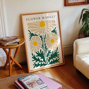 Flower Market London Print: Abstract Floral Art, Colourful Home Decor