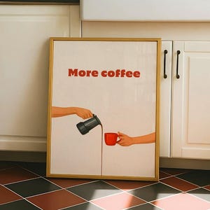 Póster de Cafetería: Impresión de Cafetera Italiana, Arte Moderno para la Pared de la Cocina