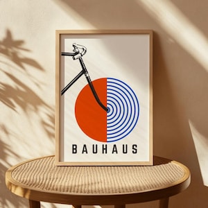 Vintage Bicycle Bauhaus Poster: Retro Cycling Art Print (Digital Download 20x28 Inches)