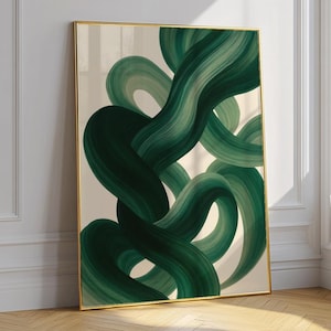 Sage Green Mid-Century Modern Abstract Art Print (PDF & JPG Digital Download)