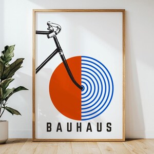 Bauhaus bicycle poster, bicycle wall art, Bauhaus art print, cycling decor, minimalist bike art, modernist poster, geometric bicycle design, abstract bike print, Bauhaus style wall decor, retro bicycle poster, printable bike art, bike lover gift