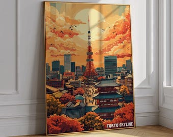 Tokyo Street Poster - Retro japanischer Markt Wanddruck, Digital Download