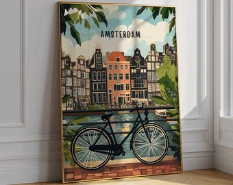 Amsterdam Travel Poster: Netherlands Art Print (Digital Download)