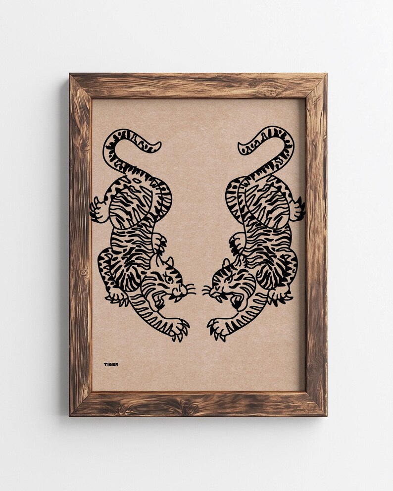 tiger minimalist art, tiger wall art, japanese art, japanese wall decor, japanese poster art, japanese wall print, tiger boho wall art, tiger poster print, tiger digital art, tiger digital, digital download art, tiger boho art, tiger minimalist