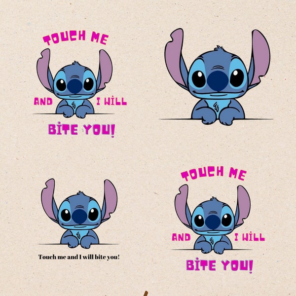 Touch Me and Ill Bite You Stitch Png - Etsy