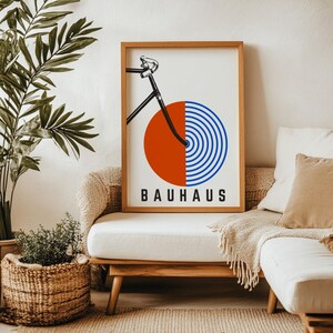 Bauhaus bicycle poster, bicycle wall art, Bauhaus art print, cycling decor, minimalist bike art, modernist poster, geometric bicycle design, abstract bike print, Bauhaus style wall decor, retro bicycle poster, printable bike art, bike lover gift
