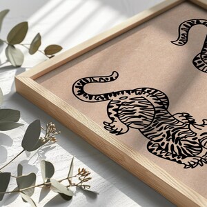 tiger minimalist art, tiger wall art, japanese art, japanese wall decor, japanese poster art, japanese wall print, tiger boho wall art, tiger poster print, tiger digital art, tiger digital, digital download art, tiger boho art, tiger minimalistv