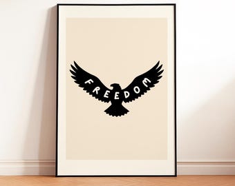 Poster Freedom Definition Print: minimalistische inspirerende muurkunst (digitale download)