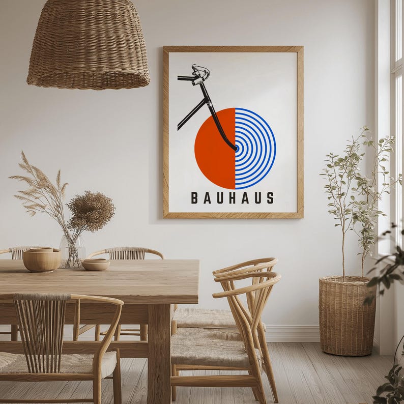 Bauhaus bicycle poster, bicycle wall art, Bauhaus art print, cycling decor, minimalist bike art, modernist poster, geometric bicycle design, abstract bike print, Bauhaus style wall decor, retro bicycle poster, printable bike art, bike lover gift