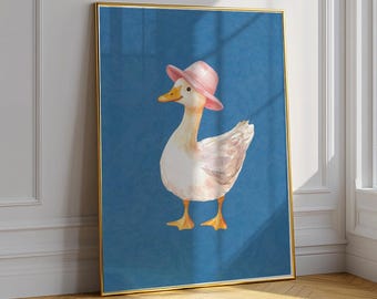 Póster de Silly Goose: Impresión de caricatura maximalista, descarga digital