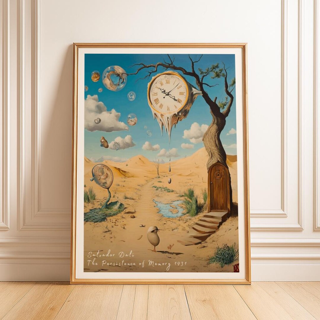 Salvador Dali Melting Clock Art Print: Surrealist Poster (digital ...