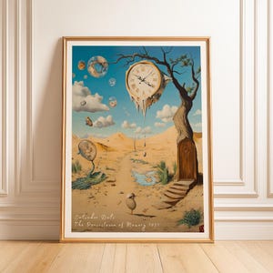 Salvador Dali Watch, Surrealism Art, Dali Melting Clock, Digital Download, Dali Art Print, Salvador Dali Poster, Bedroom Wall Art