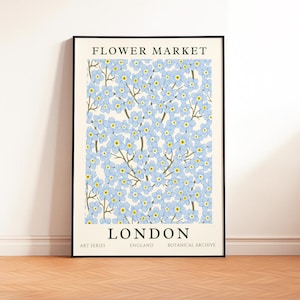 Affiche du marché aux fleurs, tirages du marché aux fleurs, téléchargement numérique, marché aux fleurs de Londres, affiche imprimable, cadeau de fleuriste, fleur de Matisse, art mural