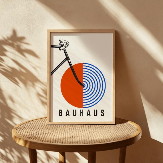 Vintage Bicycle Bauhaus Poster: Retro Cycling Art Print (Digital Download 20x28 Inches)