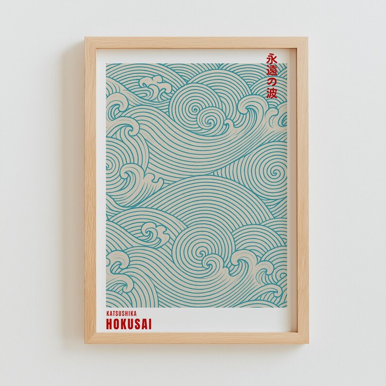 The Silent Dance of Waves, Japanese Waves, Hokusai Print, Japanese Art Print, Vintage Japanese Print, Digital download, A5, A4, A3,A2