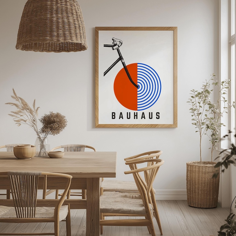 Bauhaus bicycle poster, bicycle wall art, Bauhaus art print, cycling decor, minimalist bike art, modernist poster, geometric bicycle design, abstract bike print, Bauhaus style wall decor, retro bicycle poster, printable bike art, bike lover gift