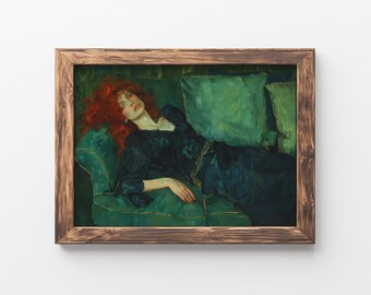 Victorian Woman Portrait – Decadent Young Woman Painting Print, Vintage Art Poster, Digital Download