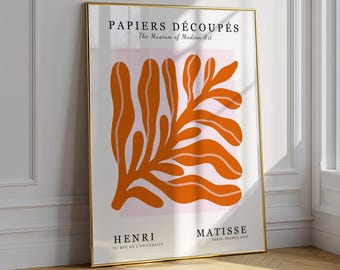 Matisse Floral Poster – Berggruen & Cie Cut Outs Print, Danish Pastel Abstract Leaf Wall Art, Digital Download