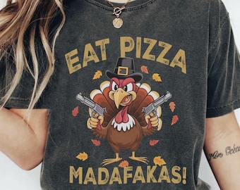 Eat Pizza PNG, Retro Thanksgiving Turkey Png, Turkey Thanksgiving PNG, Turkey Png, Sublimation Design, Happy Thanksgiving Png