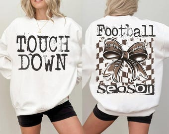 Football Touchdown Bow Png, Game Day Football Png, Preppy Football Shirt Design, Fall Football Png, Football Mama Png, Football Sublimation