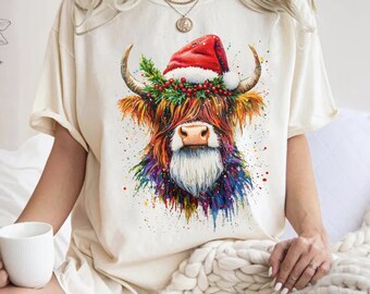 Christmas Coquette Highland Cow png, Western Christmas png, Highland Cow png, Merry xmas png, Coquette png, Aesthetic Christmas png
