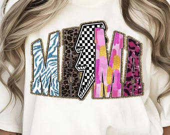 Mama Leopard Print PNG Design, Trendy Mama Varsity Png, Retro Mama Png, Mama Png, Edgy Mama Png, Mama Sublimation Designs, Digital Download
