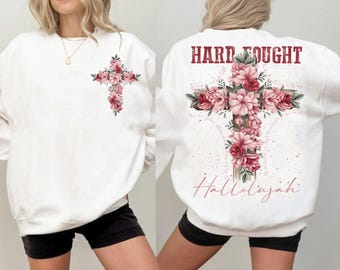 Hard Fought Hallelujah Png, Floral Christian Png, Christian png, Motivational Quotes Png, Bible Verse Png, Floral Religious Png, Jesus Png