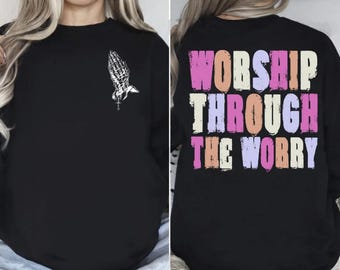 Anbetung Durch Die Sorge Png, Jesus PNG, Bibel Vers png Christliche Sublimation, Gott Png, Adreppy Schwarz Weiß, christliches Hemd, Glaube religiös