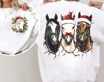 Christmas Horses PNG, Christmas Png, Western Christmas Png, Cowboy Christmas Png, Horse Lover Png, Farm Animal Png, Cowgirl Png