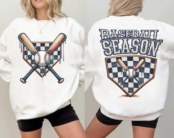 Baseball Season Retro Checkered Png, Trendy Baseball Png, Baseball season Png, Retro Baseball shirt Png, Retro Baseball design Checke Png