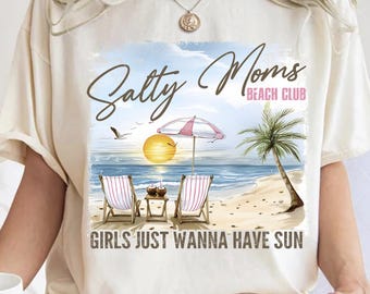 Maglietta The Beach Club Png, Estate alla moda Png, Design estetico per maglietta da spiaggia, Ragazza da spiaggia retrò Png, Design divertente per mamma sarcastica, Festa della mamma